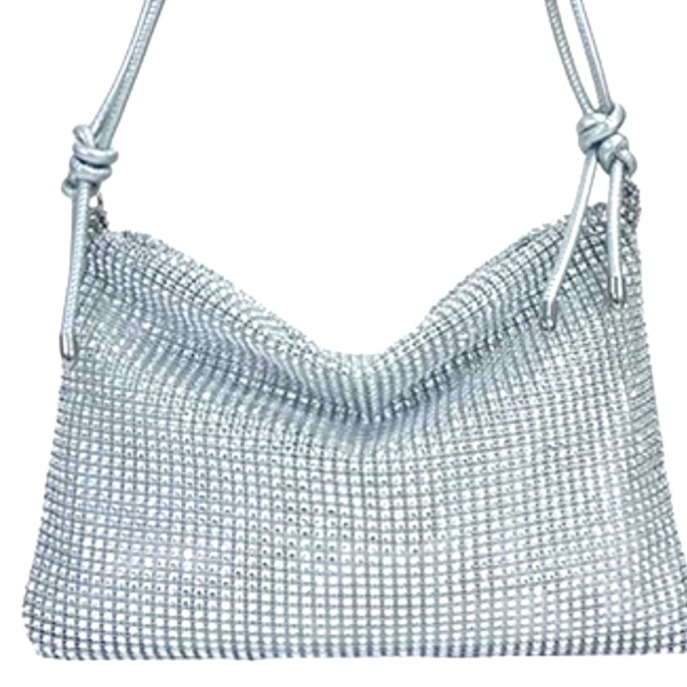 Hand Crafted Metallic Silver Wristlet
